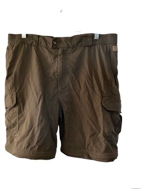 VTG Tilley Men Brown Cargo Utility Shorts Size 36 Hiking Outdoors Made in Canada